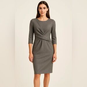 Hugo Boss Gray Knit Sheath Dress - Size Small